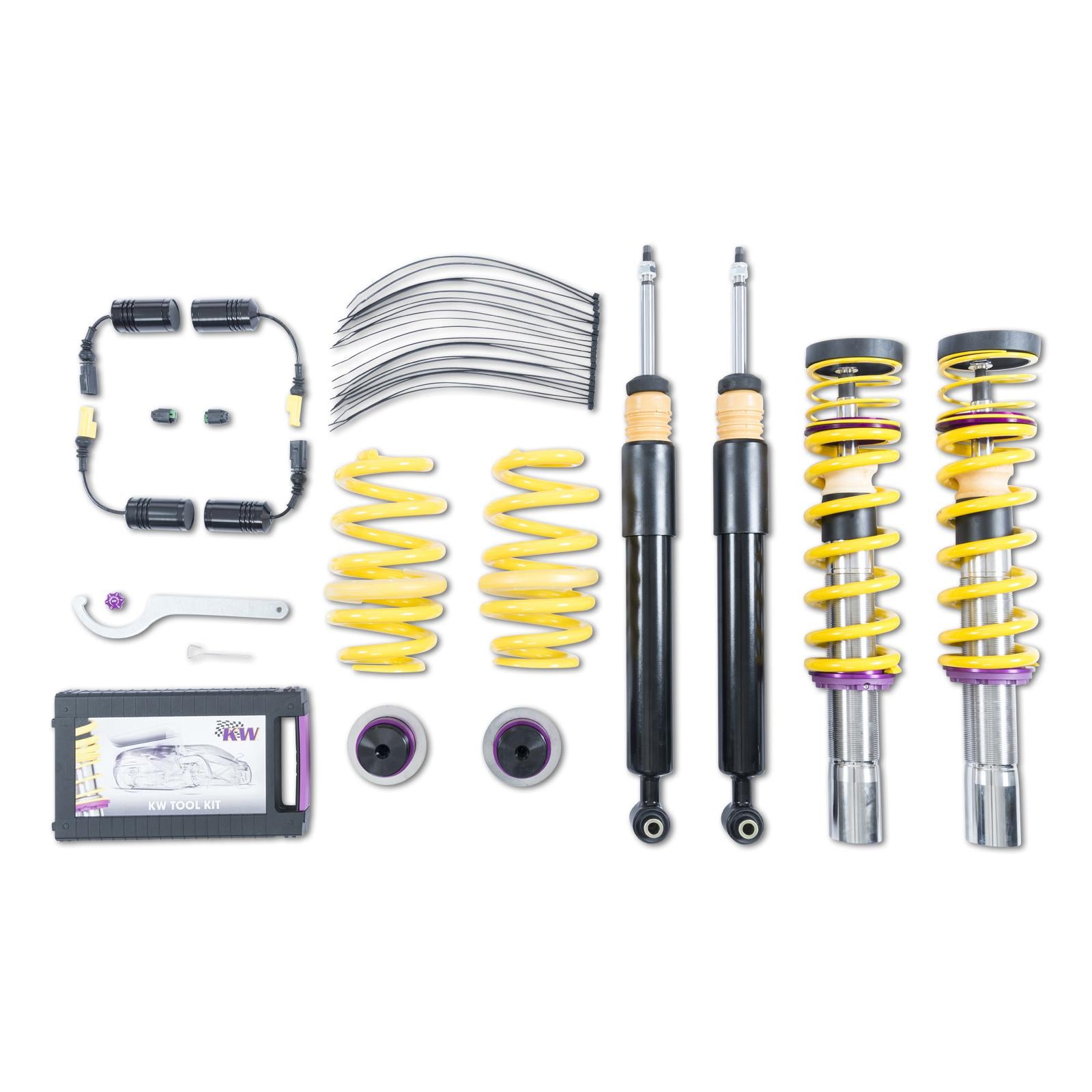 KW Coilover suspension V1 inox (incl. deactivation for electronic dampers) AUDI A4 (8W2, 8WC, B9) 05/2015- (102100AQ)