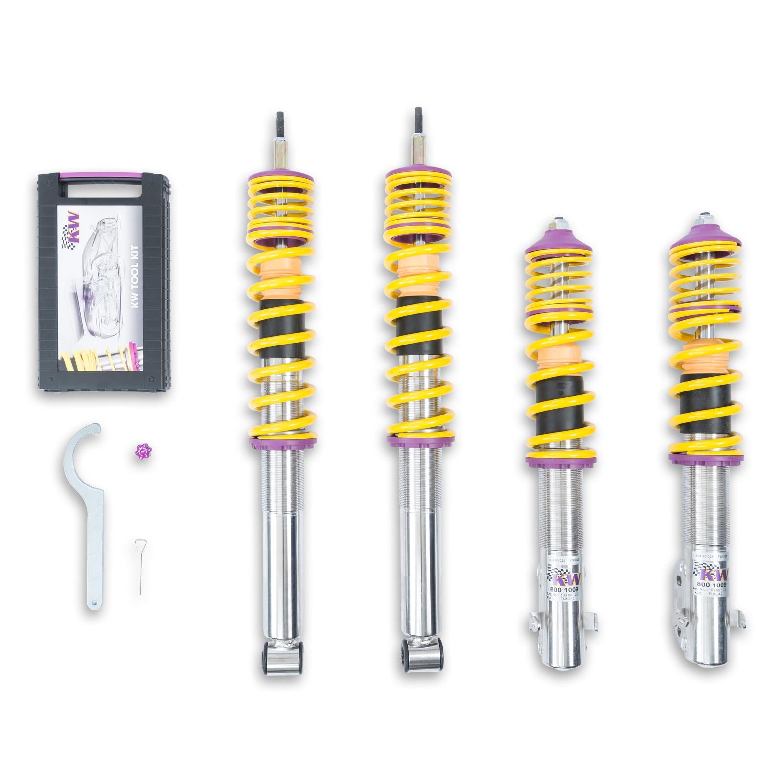 KW Coilover suspension V1 inox VW GOLF Mk III Cabriolet (1E7) 06/1998-12/2002 (10280004)