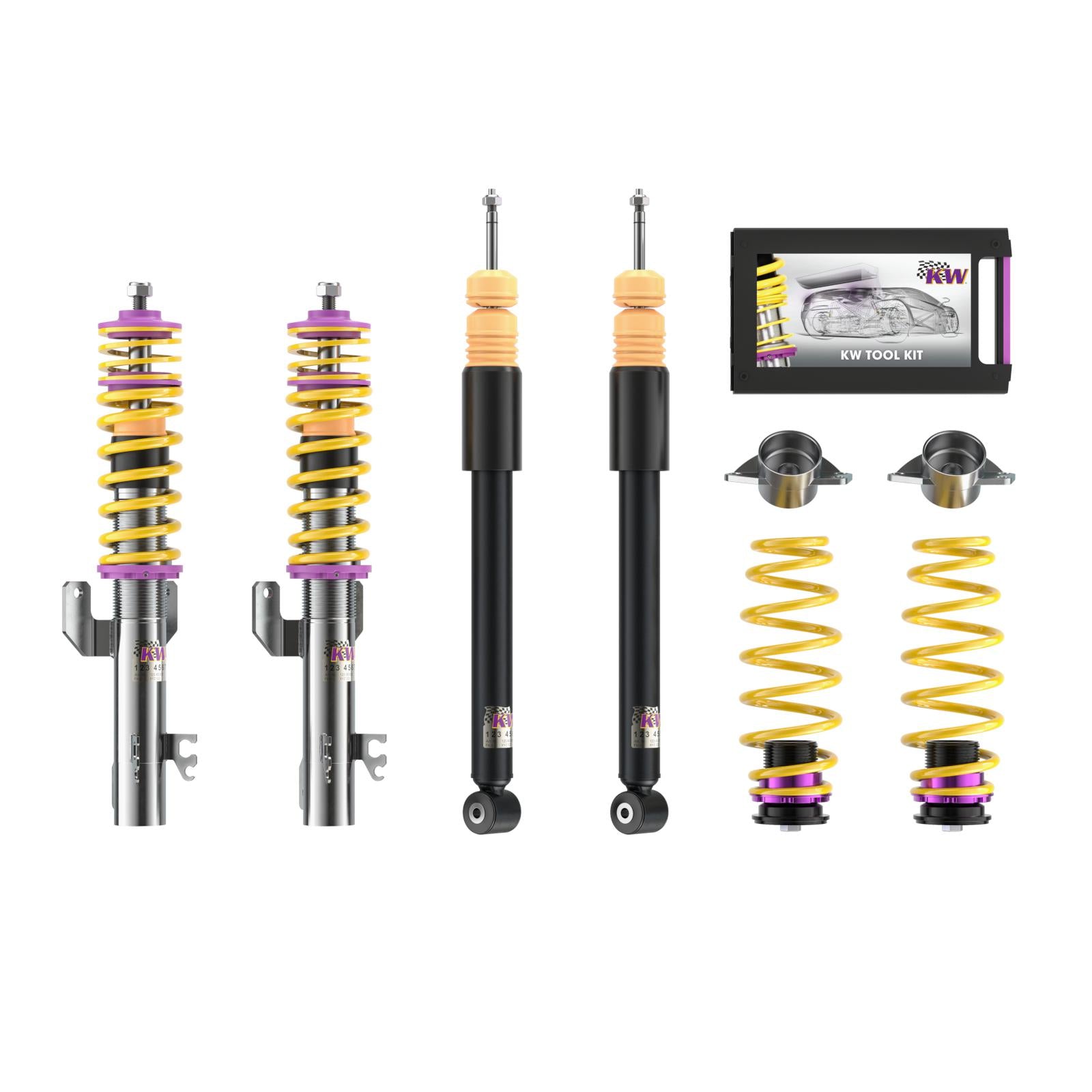 KW Coilover suspension V1 inox (incl. deactivation for electronic dampers) SEAT IBIZA Mk IV SPORTCOUPE (6J1, 6P5) 06/2008-12/2018 (102800AD)