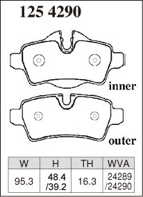 Dixcel Type ES Brake Pads - Mini Cooper S JCW R56 R57 R58 R59/Clubman S JCW R55/Coupe S JCW (Rear)