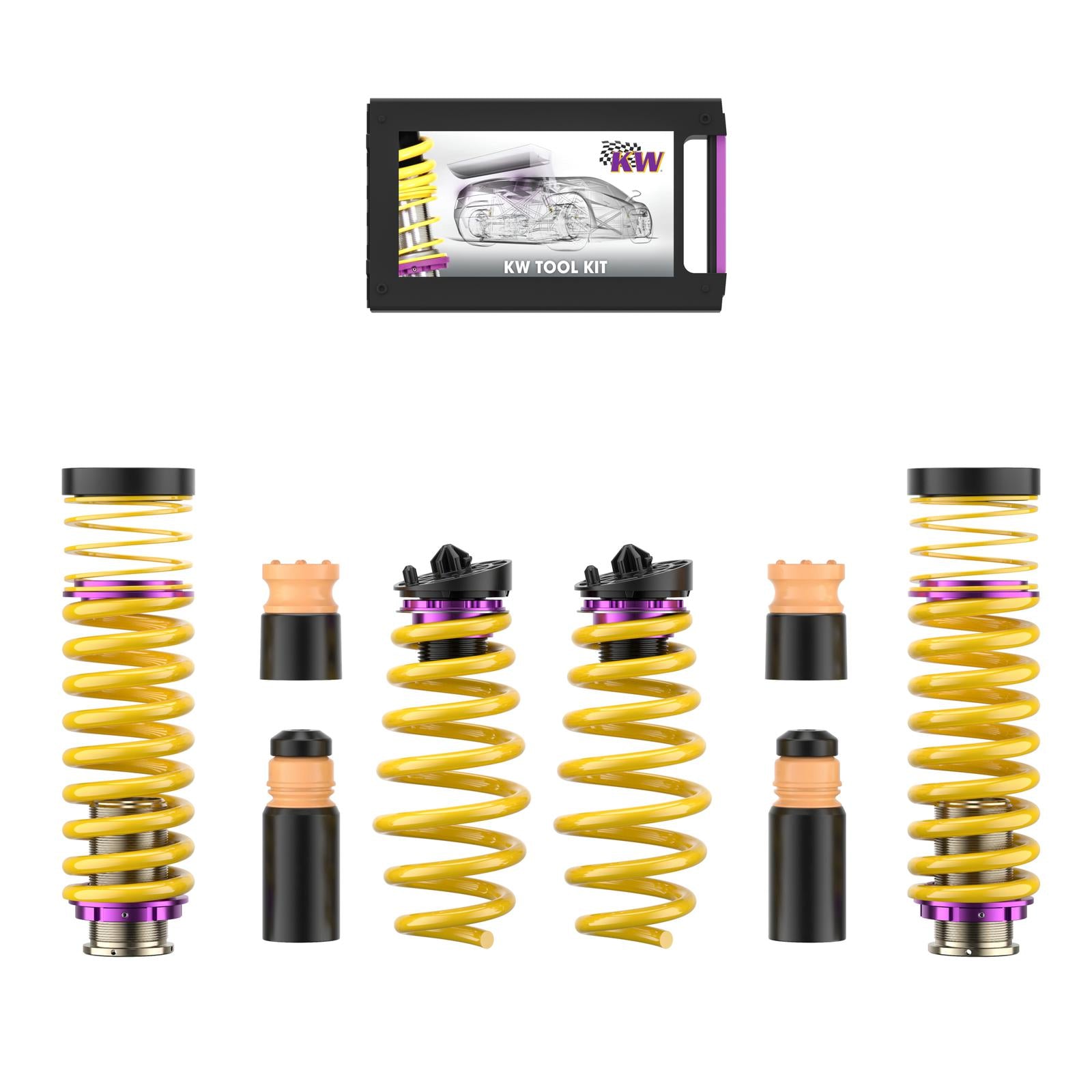 KW Height Adjustable Springs Kit (Lowering springs) AUDI A4 Avant (8W5, 8WD, B9) 08/2015- (253100BU)