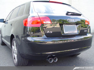 AWE Resonated Performance Exhaust for Audi A3 FWD, Chrome Tips