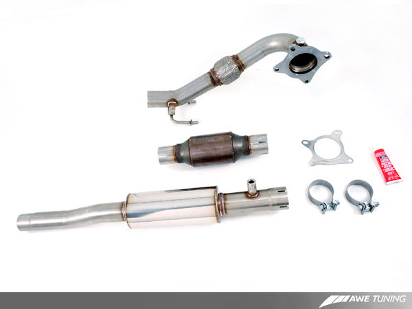 AWE Resonated Performance Exhaust for Audi A3 FWD, Chrome Tips
