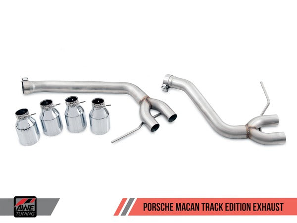 AWE Track Edition Exhaust System for Porsche Macan S / GTS / Turbo - Diamond Black 102mm Tips