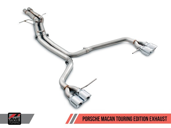 AWE Track Edition Exhaust System for Porsche Macan S / GTS / Turbo - Diamond Black 102mm Tips