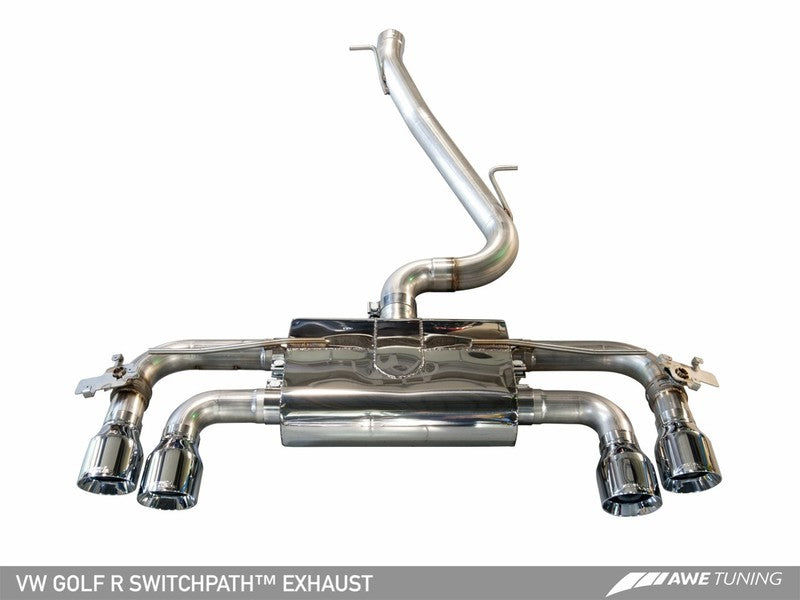 AWE SwitchPath Exhaust for Mk7 Golf R - Diamond Black Tips, 102mm