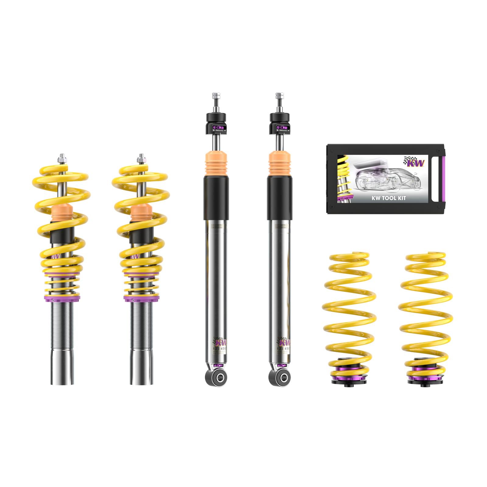 KW Coilover suspension V3 inox (incl. deactivation for electronic dampers) AUDI A4 Avant (8K5, B8) 11/2007-12/2015 (3521000R)