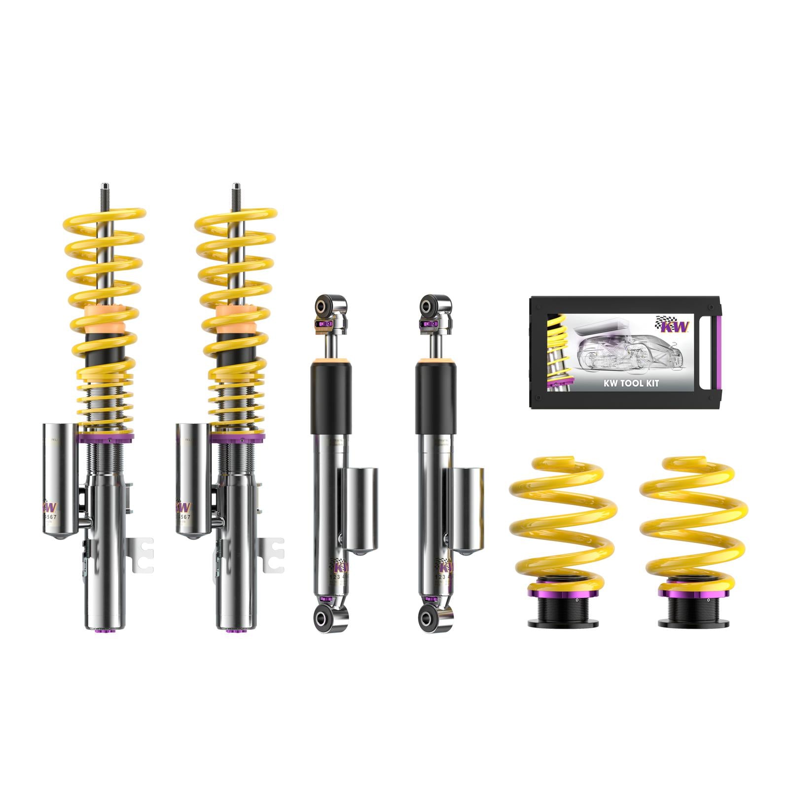 KW Coilover suspension V3 inox (incl. deactivation for electronic dampers) VW TRANSPORTER / CARAVELLE Mk VI Bus (SGB, SGG, SGJ, SGC, SHB, 04/2015-