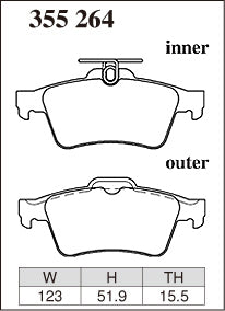 Dixcel Type ES Brake Pads - Mazda 3/Ford Focus/Volvo C30/S40/V50 (Rear)