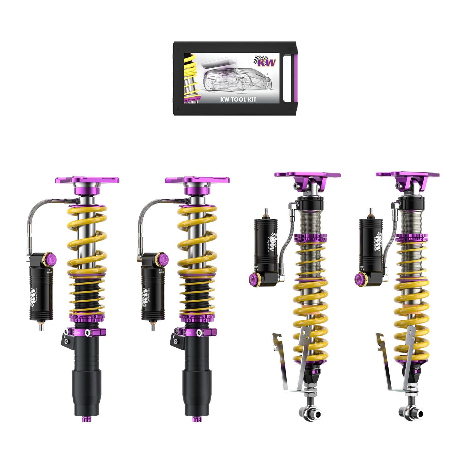 KW Coilover suspension V4 Racing incl. top mounts for BMW Series 2 Coupe (G42, G87) 08/2021- / Series 3 (G20, G80) / Series 4 Coupe (G22, G82) 07/2020-