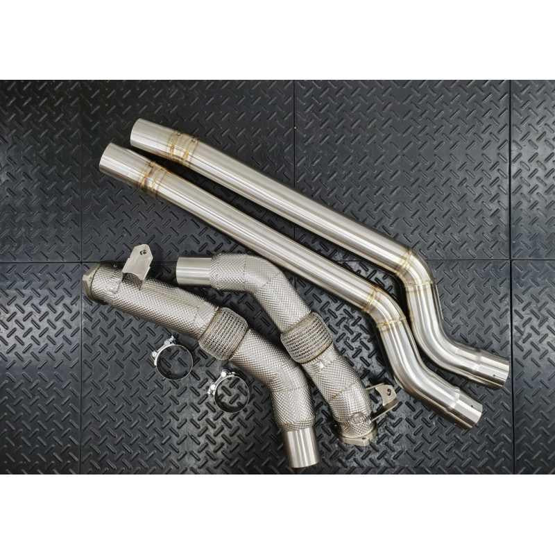 Redstar Stainless Steel Front Resonator Delete for Audi C8 RS6 / RS7