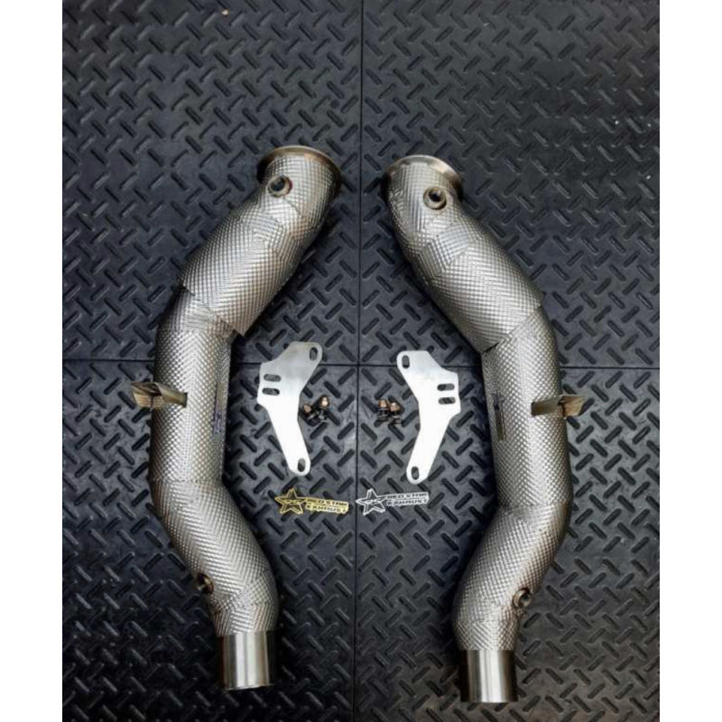 Redstar Inconel (Heat Shielded) Competition (Catless) Downpipes for Ferrari 488