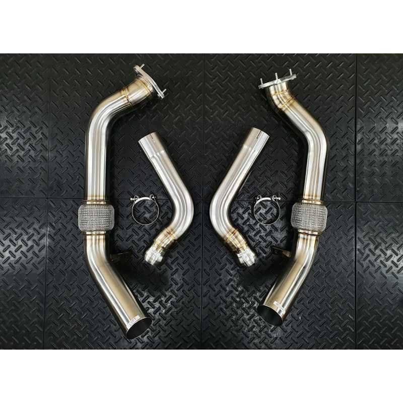 Redstar Secondary Downpipes for Porsche Panamera 971.1 2.9L (Heat Shielded)