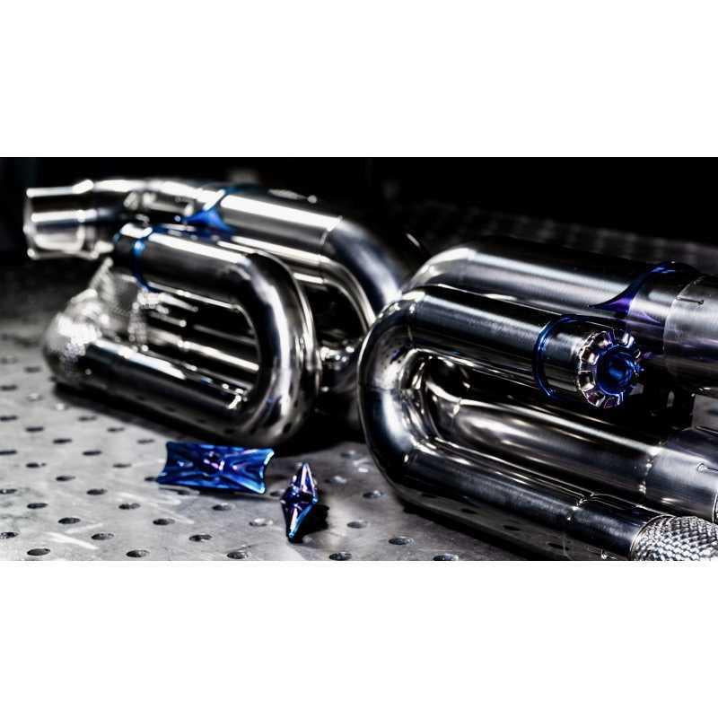 Redstar Stainless Catted / Stainless Exhaust HJS HD 200cpsi 130mm Exhaust for Porsche 997.2 911 Turbo (Polished Tips)