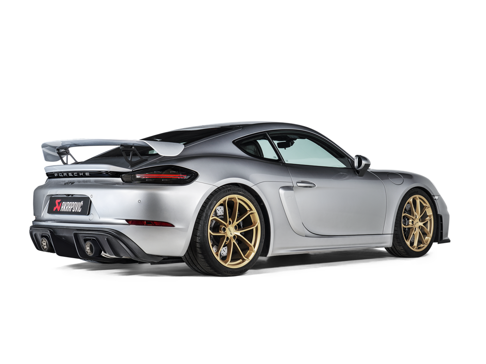 Akrapovic Titanium Tail Pipe Set in Black for Porsche 718 Cayman GT4 / Spyder