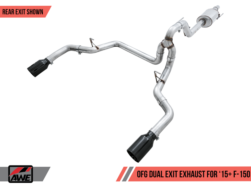 AWE 2015+ Ford F-150 0FG Single Exit Performance Exhaust System w/4.5in