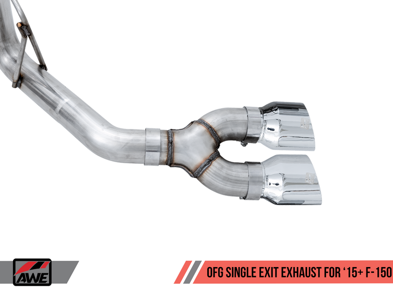AWE 2015+ Ford F-150 0FG Single Exit Performance Exhaust System w/4.5in