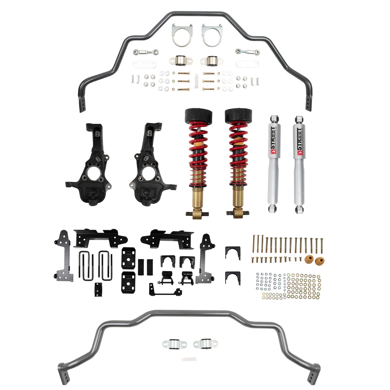 BELLTECH 1041HK PERFORMANCE HANDLING KIT W/ HEIGHT ADJUSTABLE FRONT COILOVERS & FRONT SWAY BAR