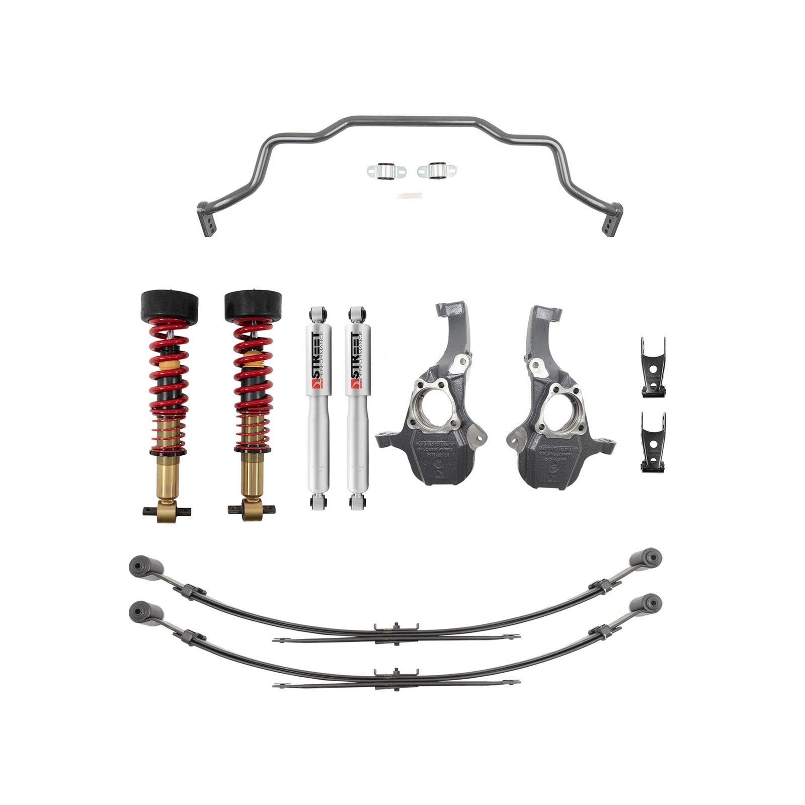 BELLTECH 350345HK PERFORMANCE HANDLING KIT W/ HEIGHT ADJUSTABLE FRONT COILOVERS W/ SWAY BAR SET