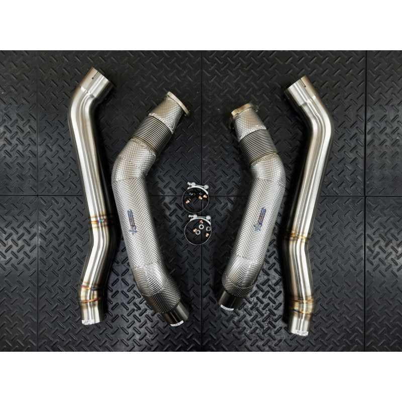 Redstar Stainless Steel Front Resonator Delete for Audi C8 A6 A7 S6 S7