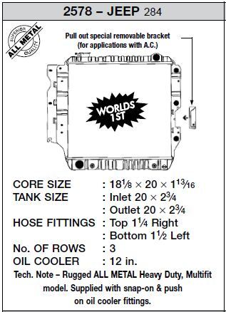 CSF 87-04 Jepp Wrangler (3 ROW copper core)