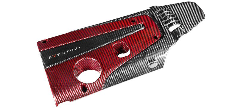 Eventuri Civic FK8 and FK2 Engine Cover Red and Black