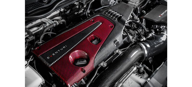 Eventuri Civic FK8 and FK2 Engine Cover Red and Black