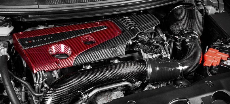 Eventuri Civic FK8 and FK2 Engine Cover Red and Black
