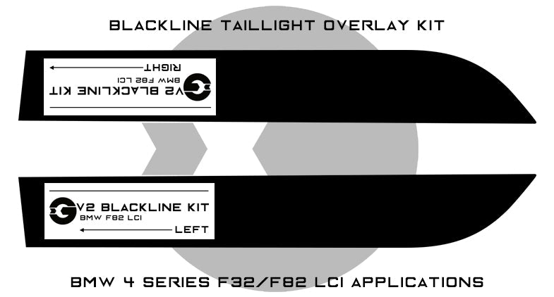 Goldenwrench Supply BMW 4 Series M4 2017+ (F32/F82 LCI) BLACKLINE Taillight Overlay Kit