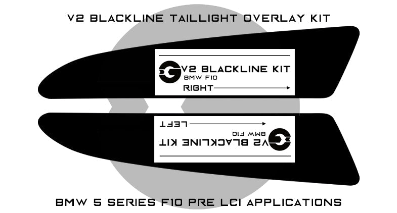 Goldenwrench Supply BMW 5 Series 2010-2013 (F10 Pre LCI) BLACKLINE Taillight Overlay Kit