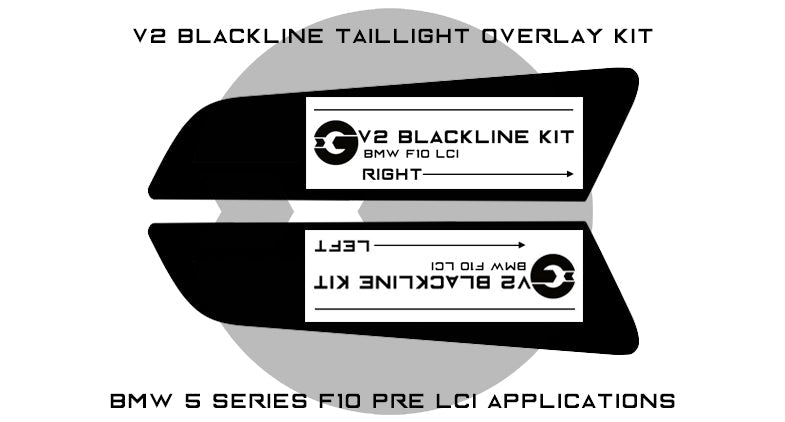 Goldenwrench Supply BMW 5 Series 2014-2017 (F10 LCI) BLACKLINE Taillight Overlay Kit