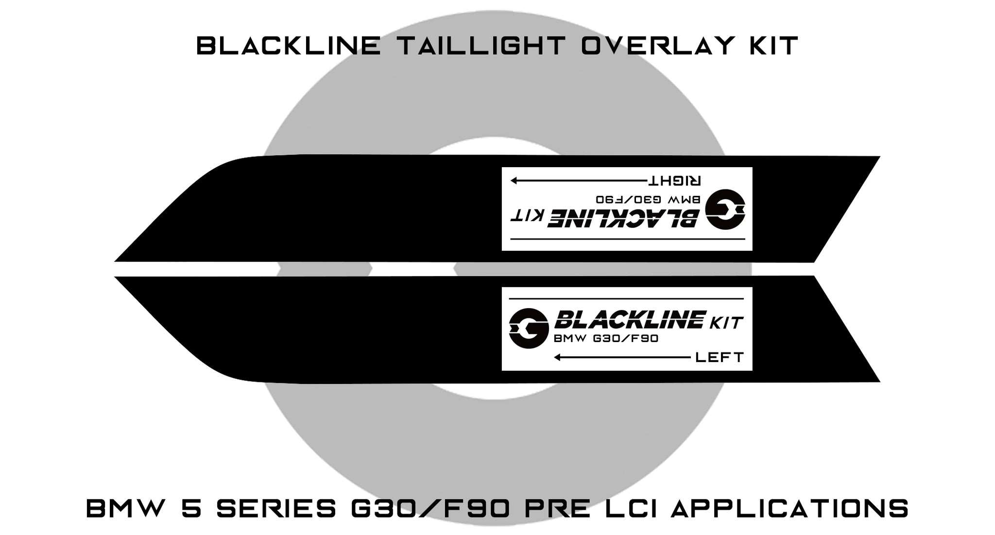 Goldenwrench Supply BMW 5 Series 2017-2020 (F90 Pre LCI) BLACKLINE Taillight Overlay Kit