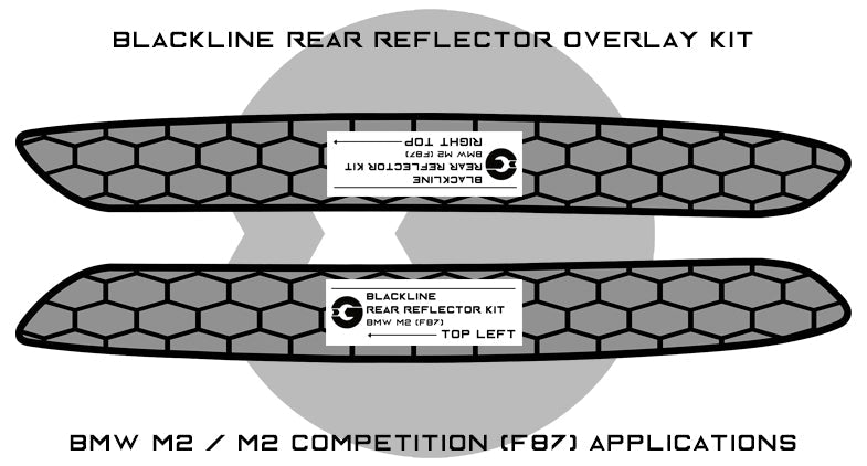 Goldenwrench Supply BMW M2 / M2 Competition (F87) BLACKLINE Rear Reflector Overlay Kit
