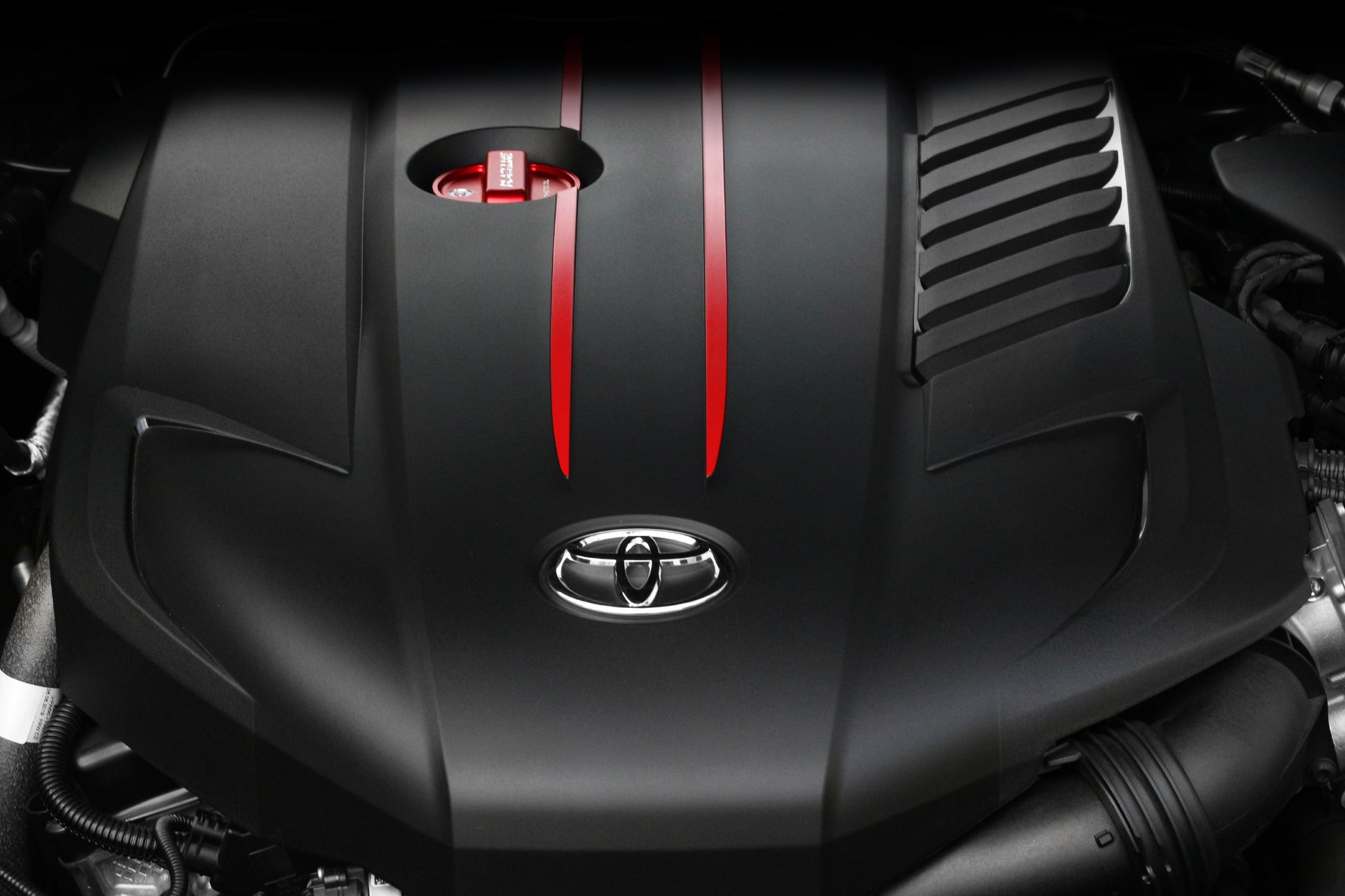 Goldenwrench Supply Toyota GR Supra 2020+ (A90) BLACKLINE Performance Oil Cap Cover (Red)