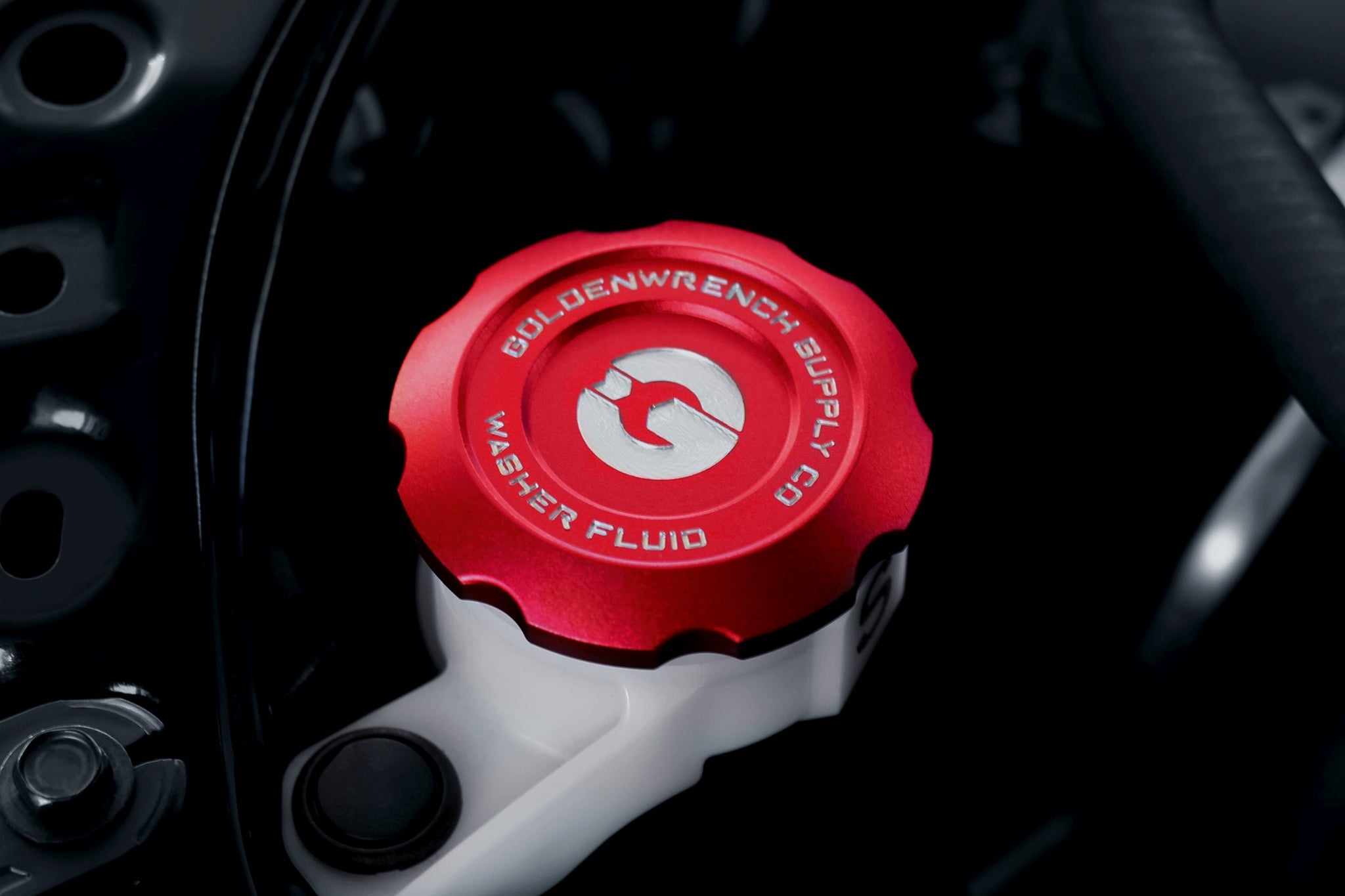 Goldenwrench Supply Toyota GR Corolla 2023+ (E210) BLACKLINE Performance Washer Fluid Cap