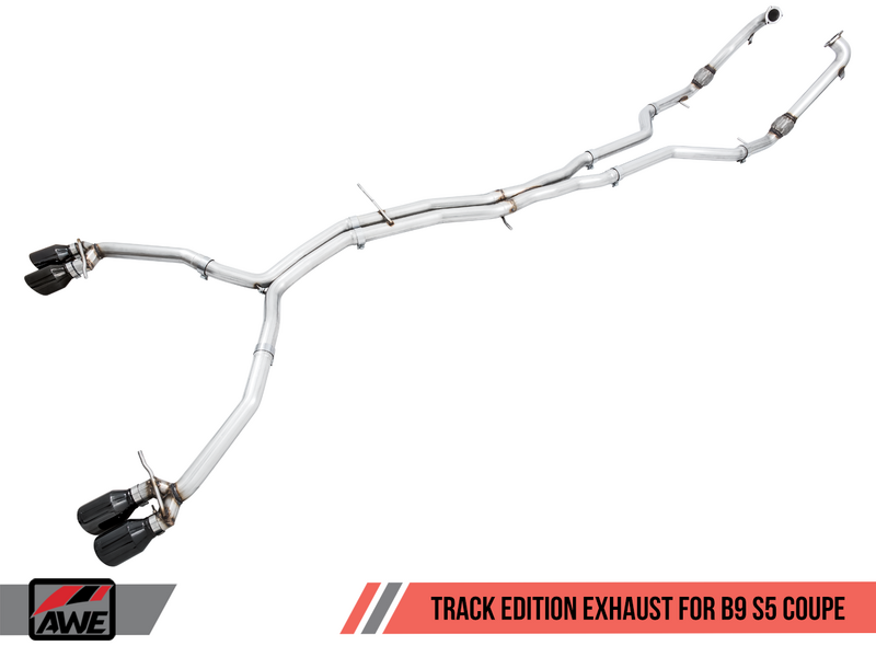 AWE SwitchPath Exhaust for Audi B9 S5 Coupe - Non-Resonated - Chrome Silver 102mm Tips