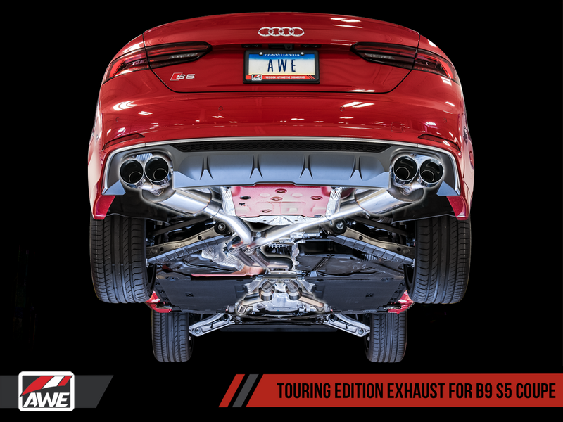 AWE SwitchPath Exhaust for Audi B9 S5 Coupe - Non-Resonated - Chrome Silver 102mm Tips
