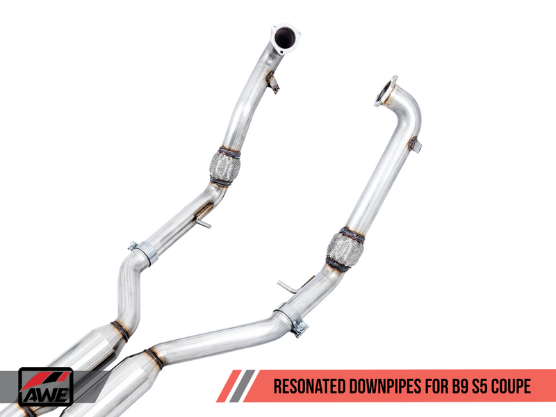 AWE Touring Edition Exhaust for Audi B9 S5 Coupe - Chrome Silver 102mm Tips