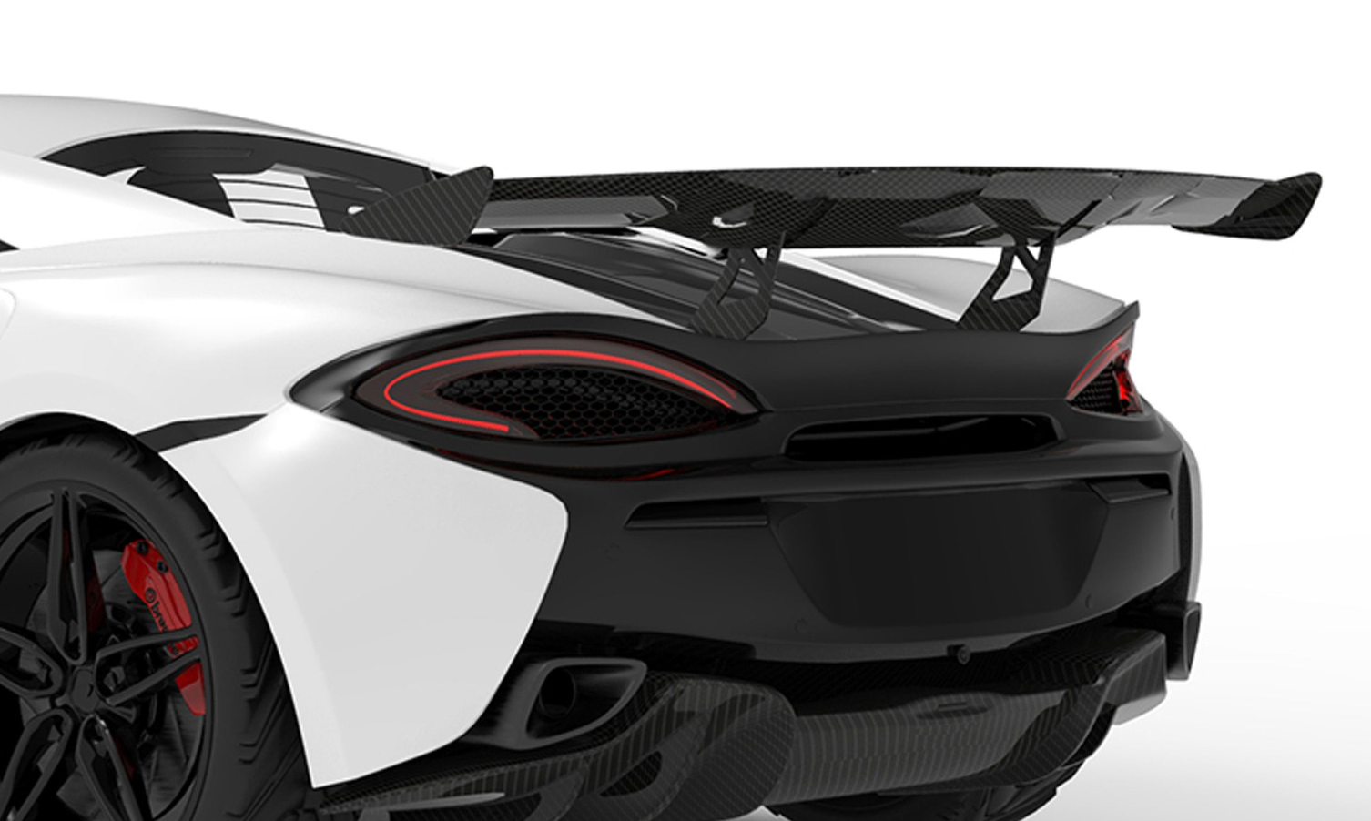1016 Industries McLaren 570S Rear Race Wing with tips 570S (Twill Carbon)
