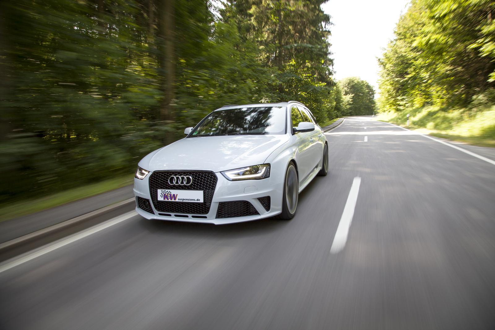 KW Coilover suspension V2 inox (incl. deactivation for electronic dampers) AUDI A4 Avant (8K5, B8) 11/2007-12/2015 (1521000R)