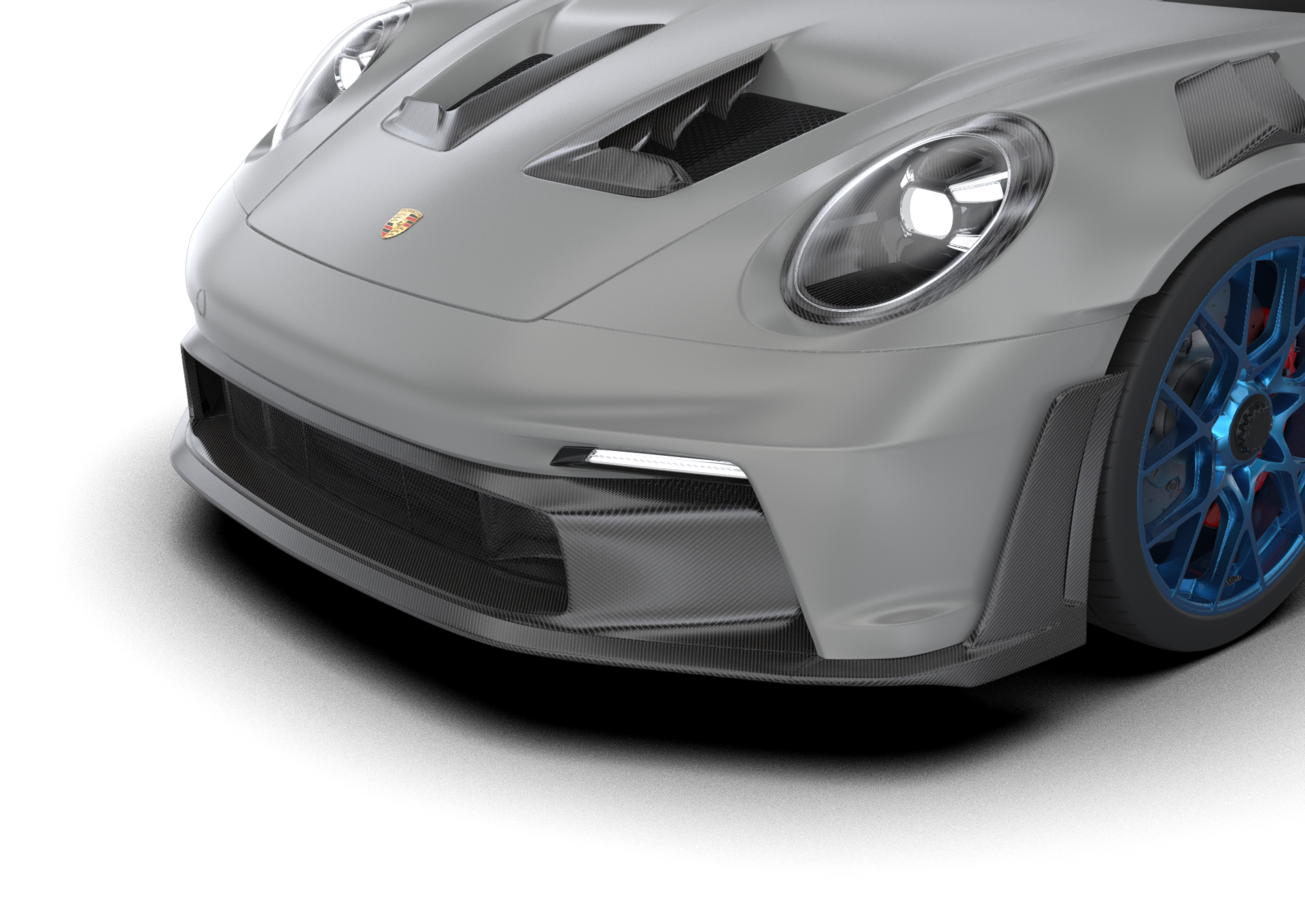 1016 industries PORSCHE 992 GT3RS CARBON FIBER FRONT LIP WITH UPRIGHTS