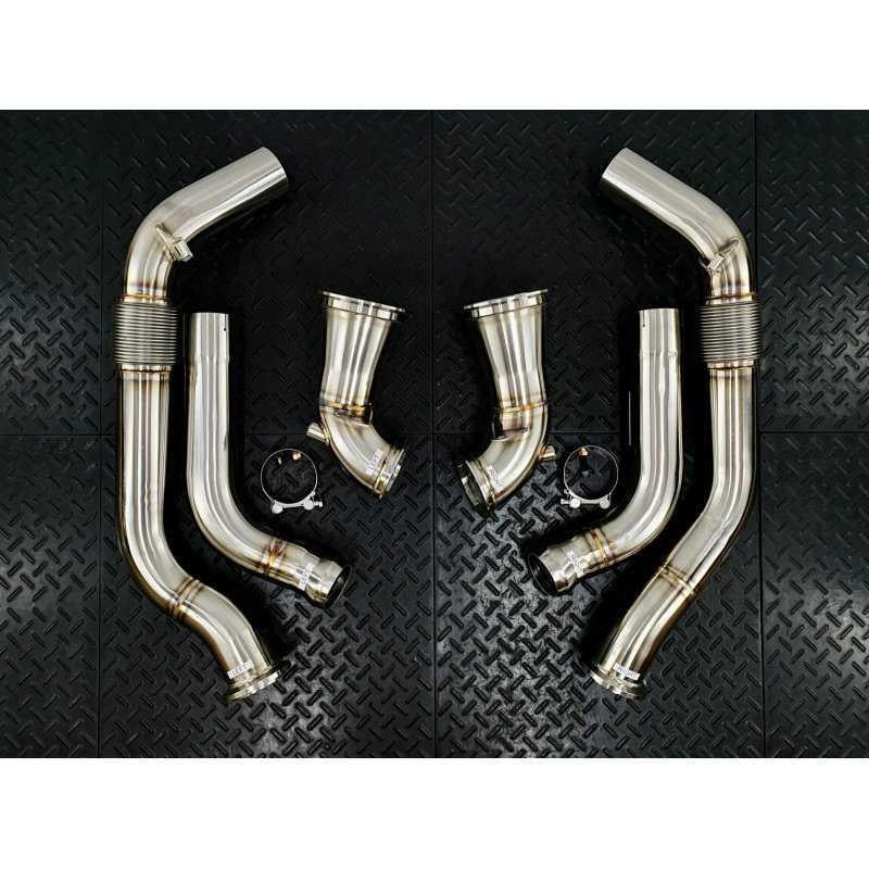 Redstar HJS HD 200CPSI 130mm Downpipes - Bentley Continental GT / Porsche Panamera 971 Turbo