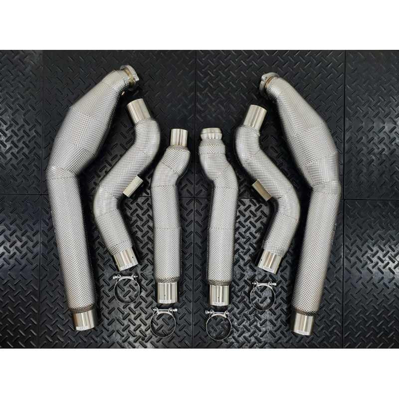 Redstar HJS HD 200cpsi 121mm Downpipes for Mercedes E63 W212 / CLS63 C218 AWD 4-matic