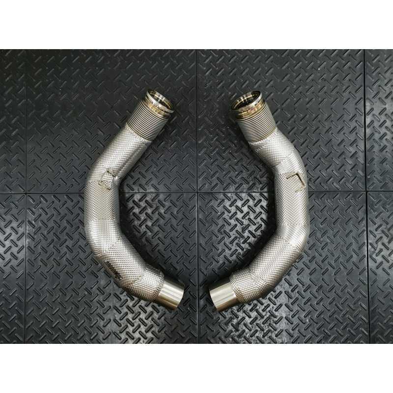 Redstar Stainless Steel (Heat Shielded) OPF Delete for Ferrari SF90 OPF