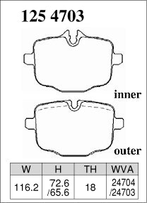 Dixcel M Type Brake Pads for BMW M3 G80/M4 G82 G83/M5 F10/M6 F06 F12 (Rear)