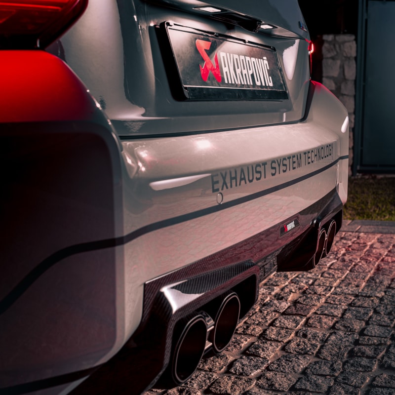 Akrapovic Rear Carbon Fibre Diffuser - Gloss for BMW G87 M2