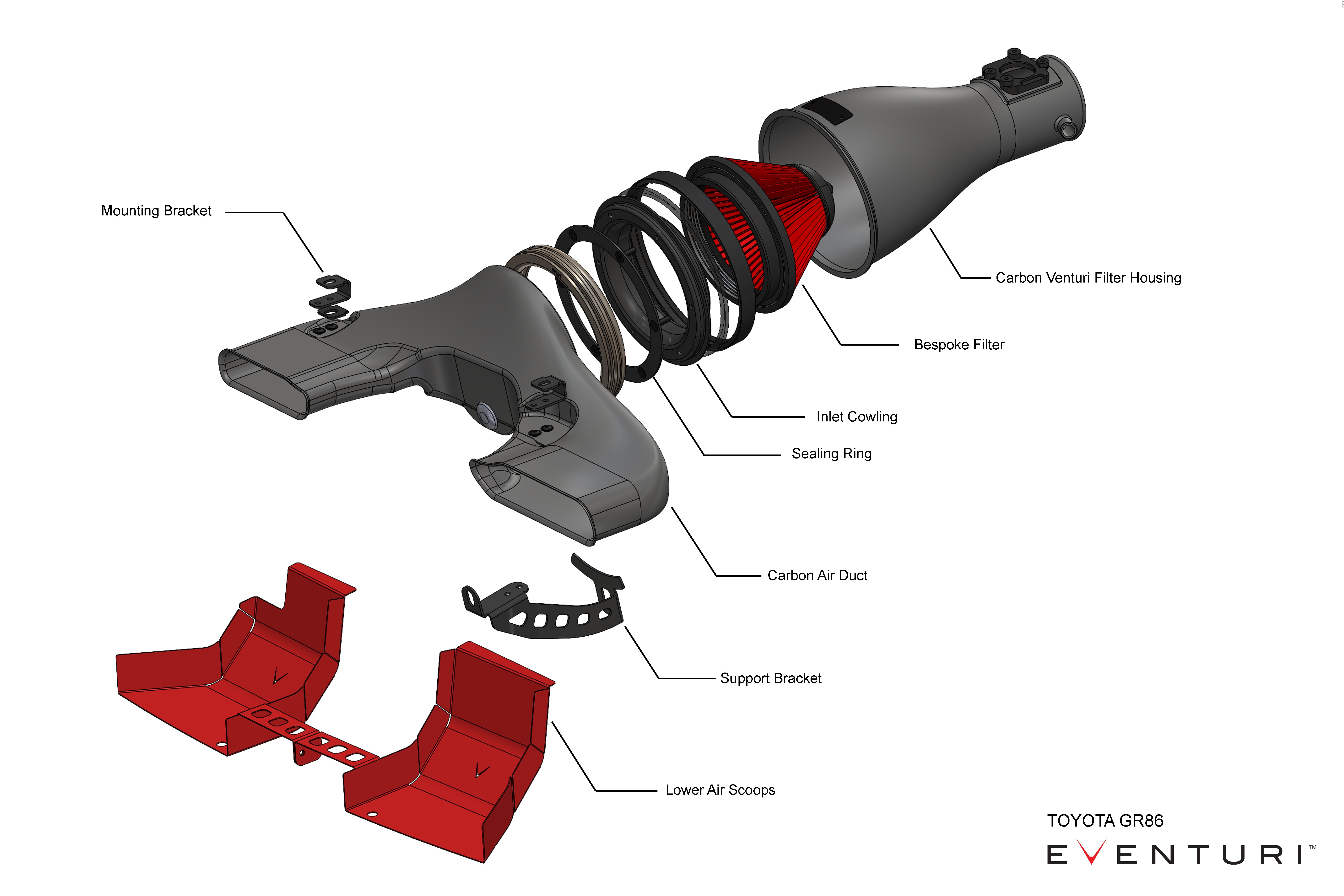 Eventuri Toyota GR86 Carbon Intake - Gloss