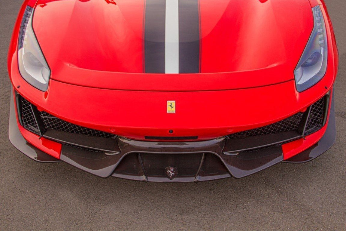 Capristo Carbon Fiber Front Spoiler (Without Side Wings) To Suit Ferrari 488 Pista - 03FE08710046LG