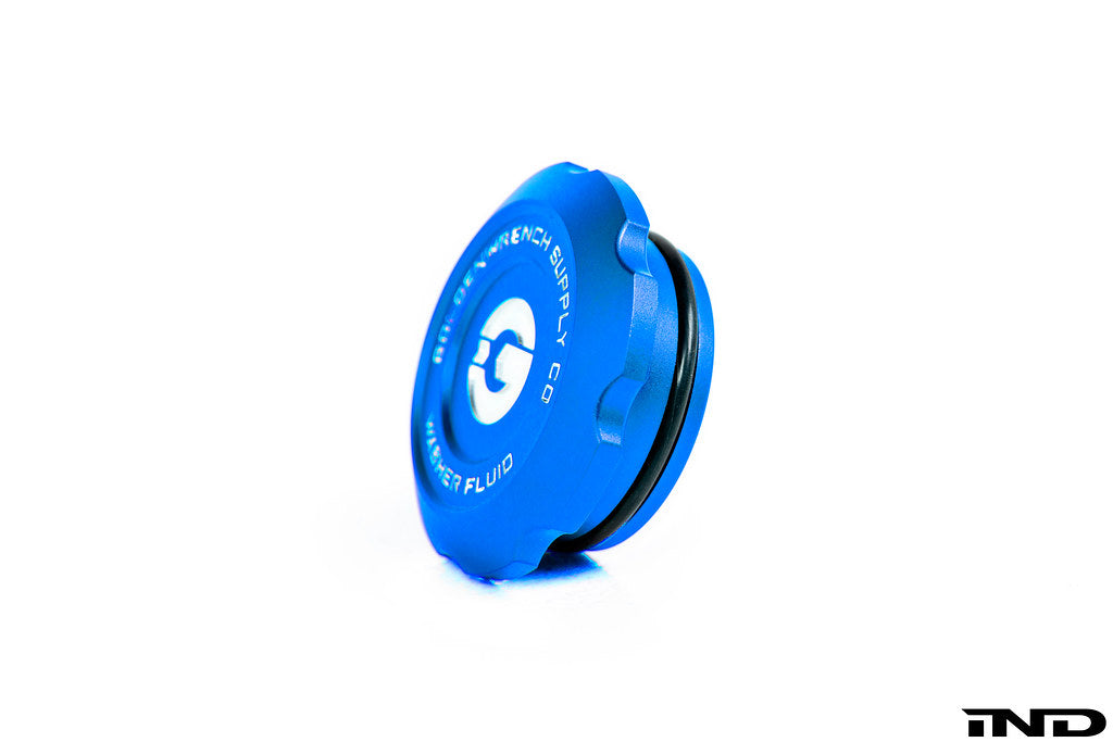 Goldenwrench Blackline Performance BMW M Car E9X / F95 / Mini Washer Fluid Cap - Motorsport Blue