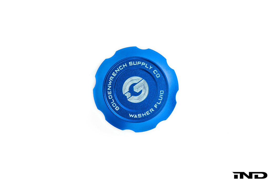 Goldenwrench Blackline Performance BMW M Car E9X / F95 / Mini Washer Fluid Cap - Motorsport Blue